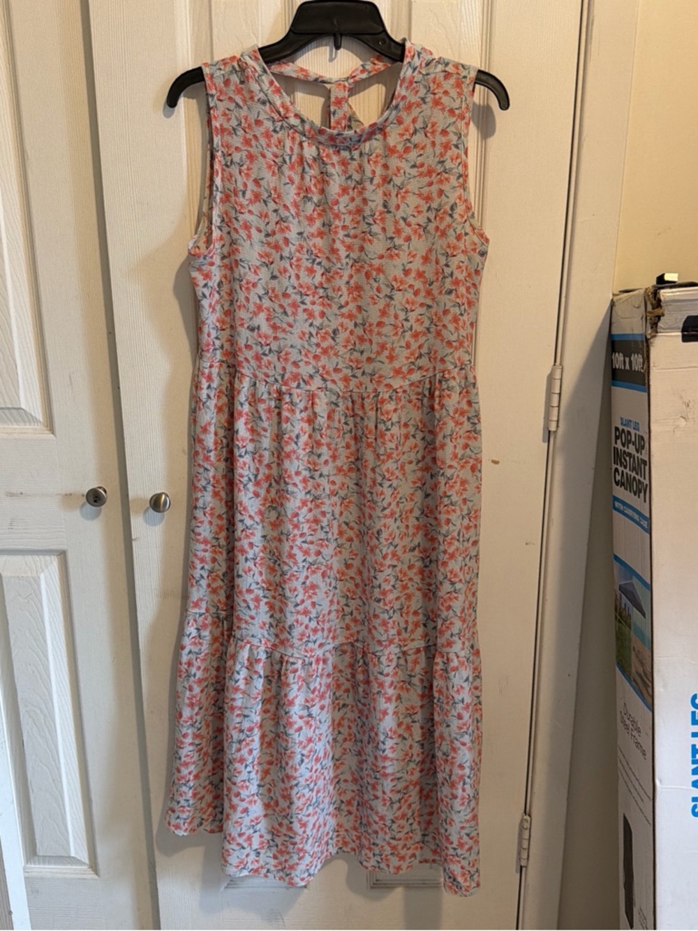 Chetta B floral tiered sleeveless midi dress
